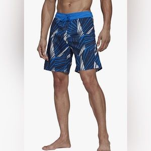 Adidas Mens Graphic Tech Swimming Shorts Navy Boardshorts Men’s FJ3908 Size 29”